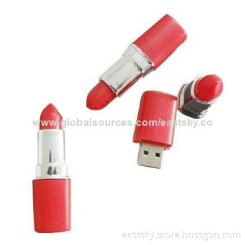 Promotional Lipstick USB Drive, Lipstick Design for Ladies, USB2.0 Interface, Compatible with USB1.1New
